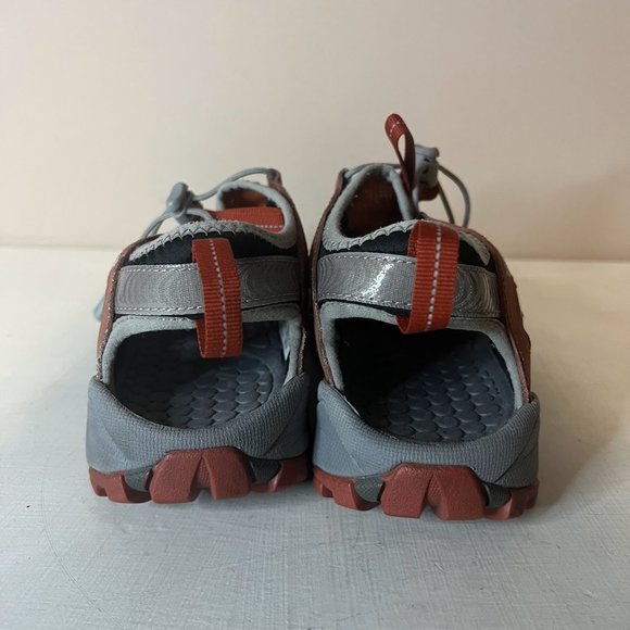 Vasque Flux Sport Sandals Burnt Orange Leather Bungee Lace Up - Picture 8 of 10